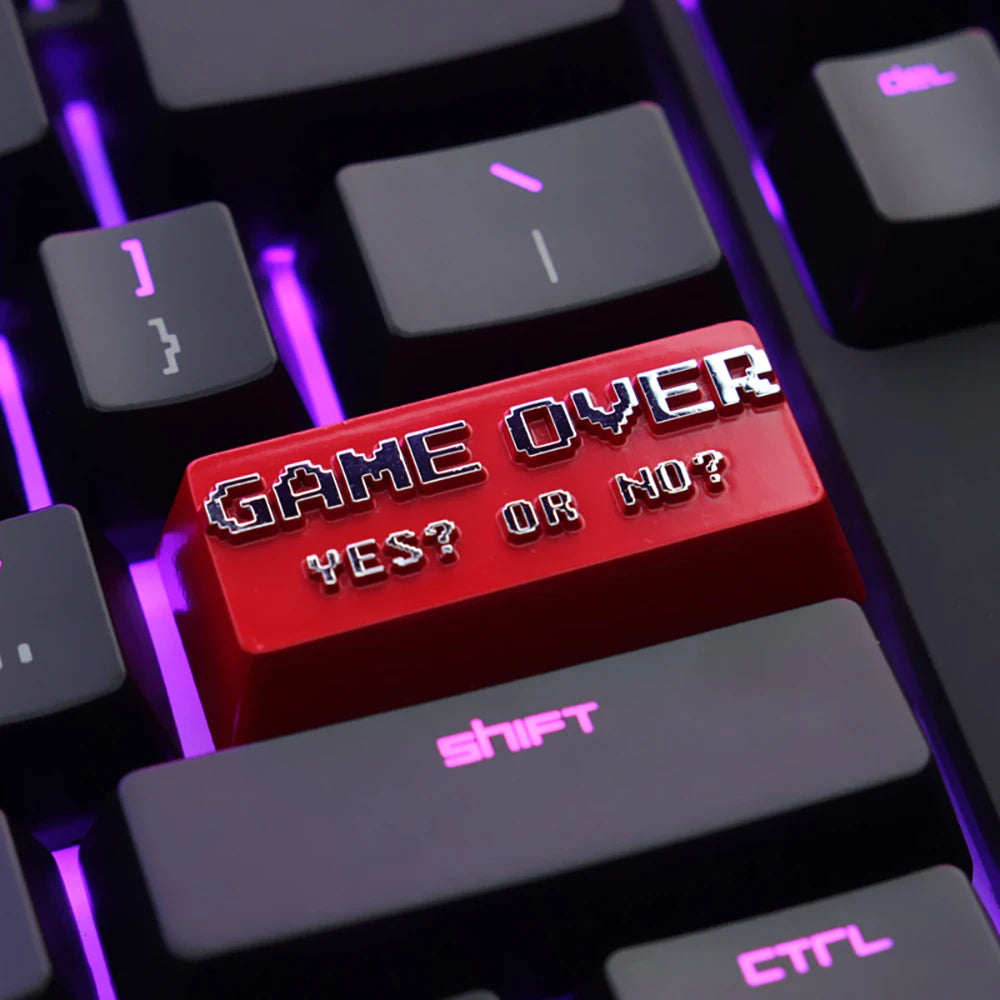 Touche Entrée Artisan pour clavier mécanique, thème GAME OVER, en alliage de zinc et d'aluminium, compatible MX Axis, AULA F75, Ajazz AK820 Pro.