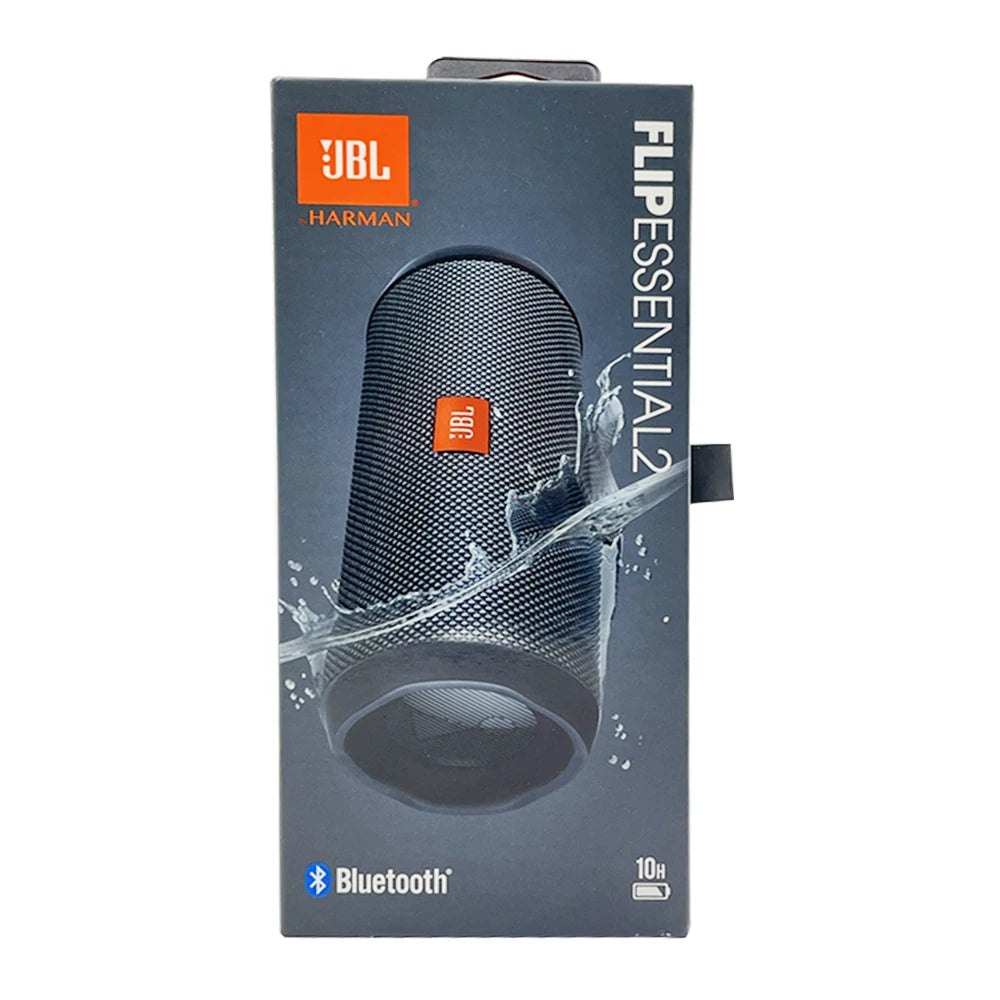 Enceinte Bluetooth sans fil JBL FLIP ESSENTIAL 2, portable, avec caisson de basses, étanche IPX7 et enceinte de bureau.
