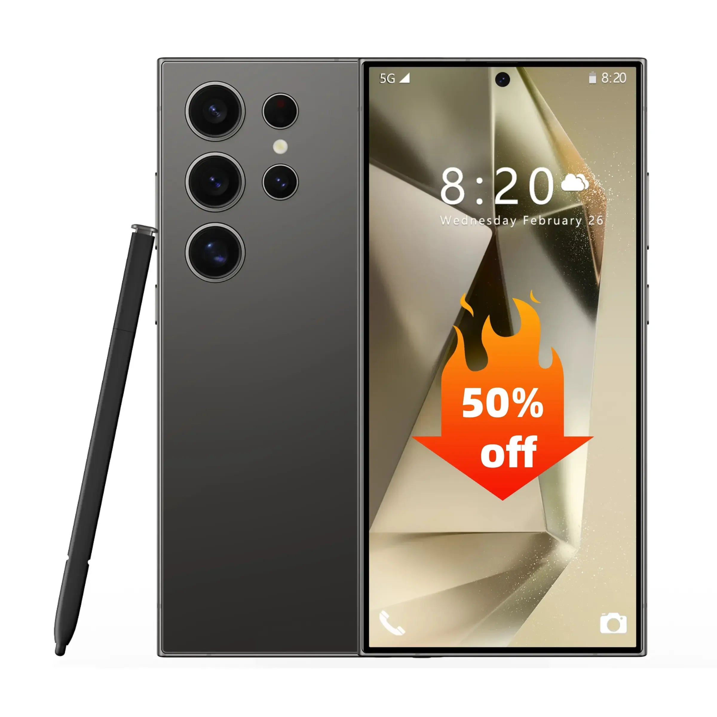 Nouveau téléphone 2025 S25 Ultra, grand écran 7,1 pouces, 16 Go + 1 To, déverrouillé, Android 14, smartphone 5G