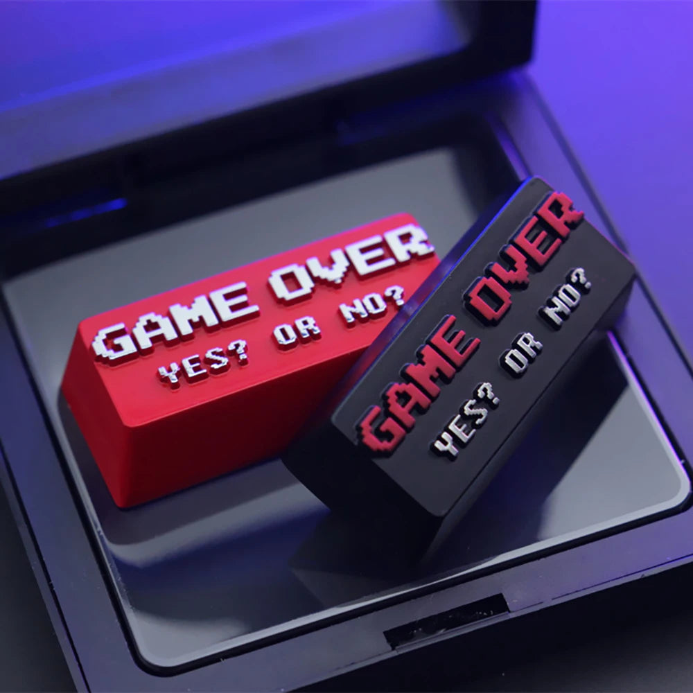 Touche Entrée Artisan pour clavier mécanique, thème GAME OVER, en alliage de zinc et d'aluminium, compatible MX Axis, AULA F75, Ajazz AK820 Pro.
