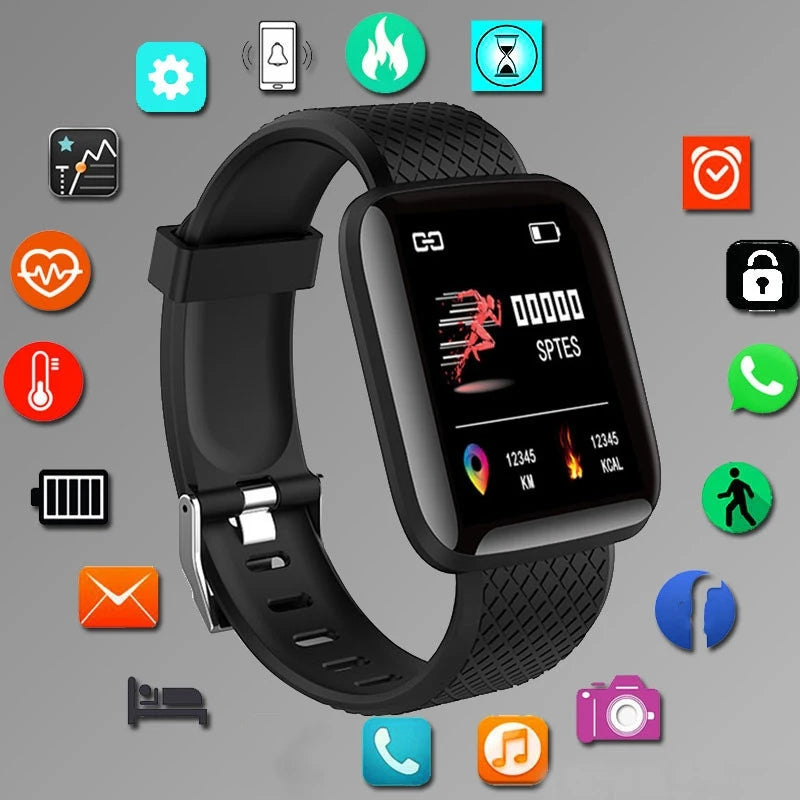 Montre connectée pour homme et femme, bracelet connecté avec messagerie et suivi d'activité, cadeau d'anniversaire, horloge électronique pour Android et iOS.