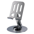Support de téléphone rotatif à 360° entièrement en aluminium, pliable, avec double axe et fixation antidérapante stable.
