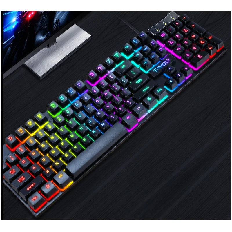 Clavier espagnol rétroéclairé pour PC de jeu, ordinateur, gamer, USB avec LED ñ, clavier filaire lumineux par câble, teclado español