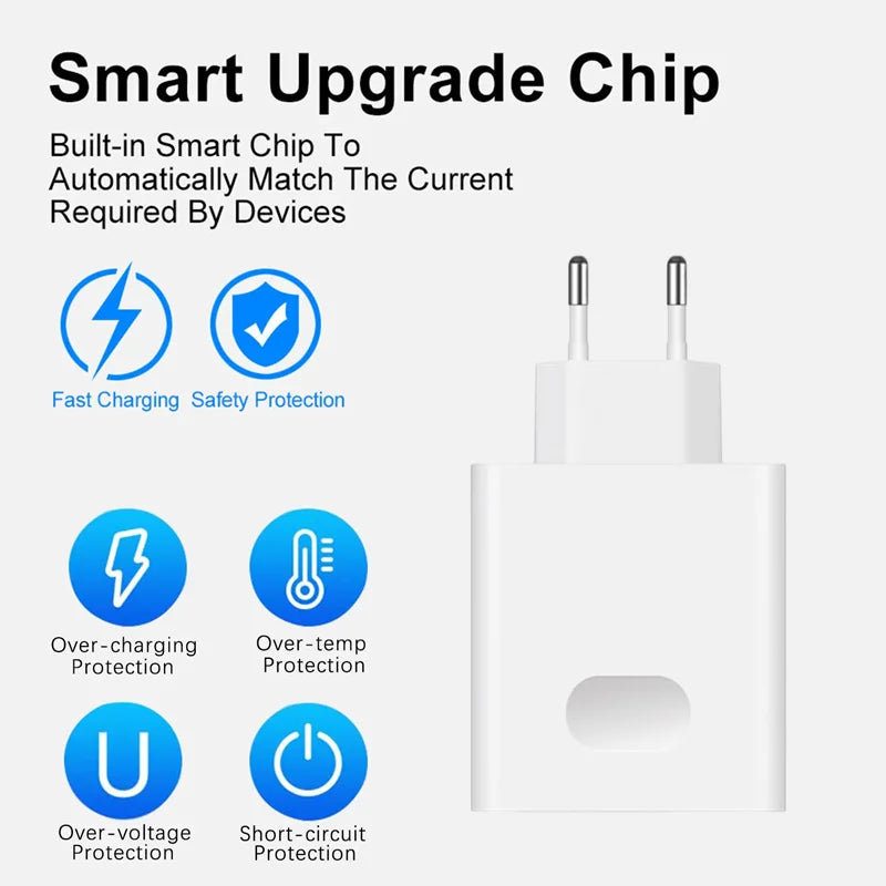 Chargeur ultra-rapide 6A 66W avec câble USB-C pour Huawei Mate 40, 50, 60, P50, P60, Nova 8, 9, 10, Honor 50, 70, 90, 100, 200 Lite, X7, X8, X9 et Magic 5