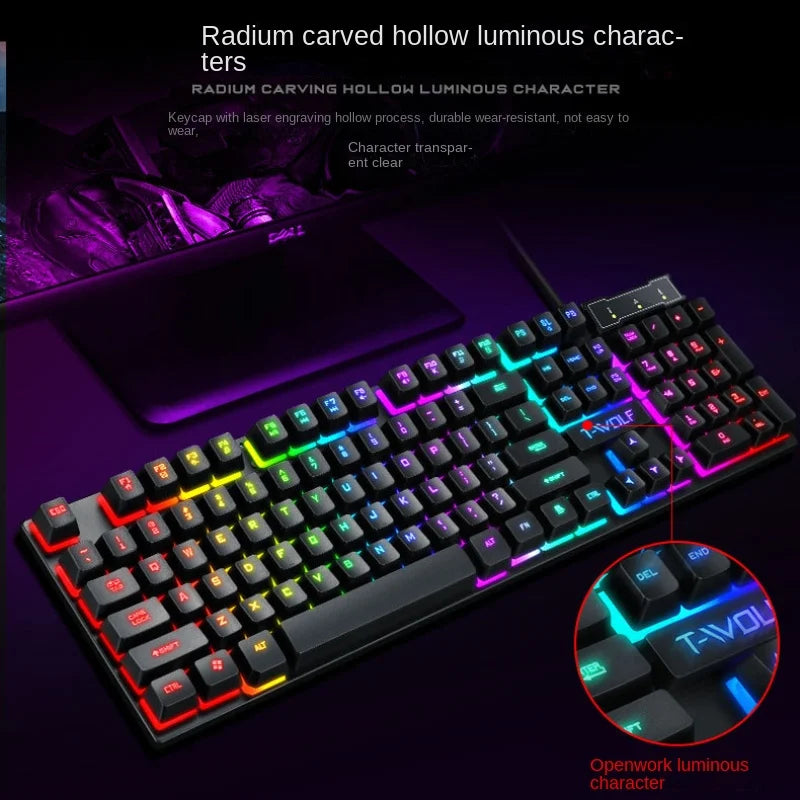 Clavier espagnol rétroéclairé pour PC de jeu, ordinateur, gamer, USB avec LED ñ, clavier filaire lumineux par câble, teclado español