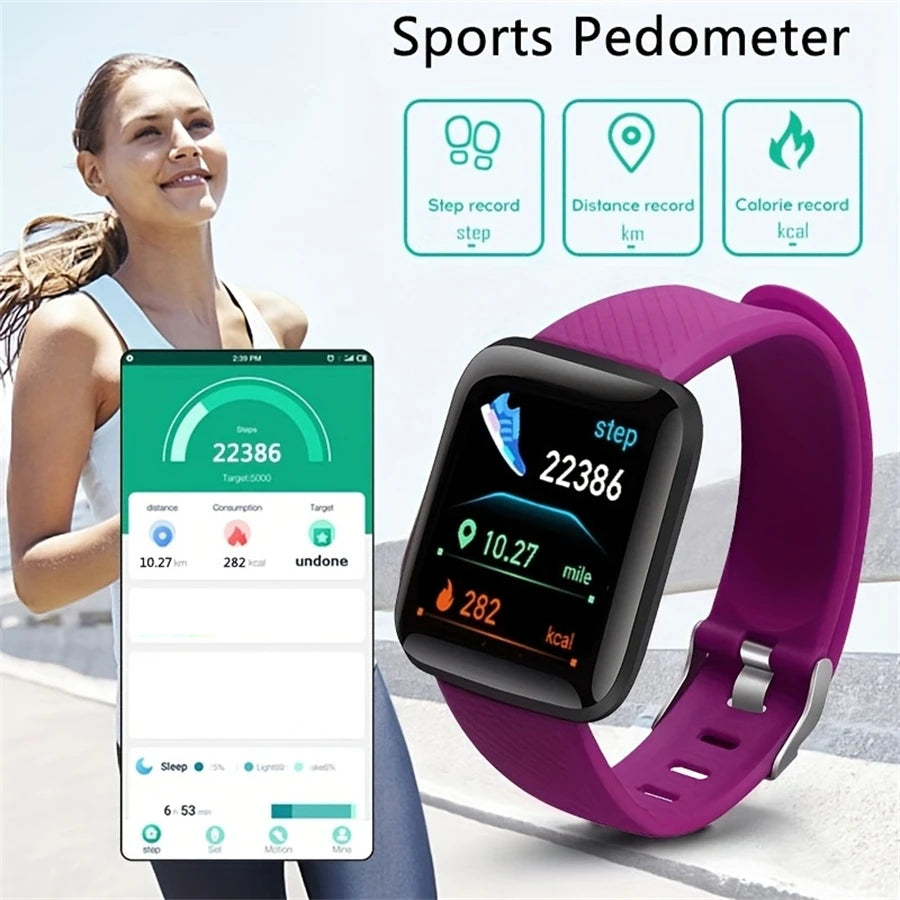 Montre connectée pour homme et femme, bracelet connecté avec messagerie et suivi d'activité, cadeau d'anniversaire, horloge électronique pour Android et iOS.