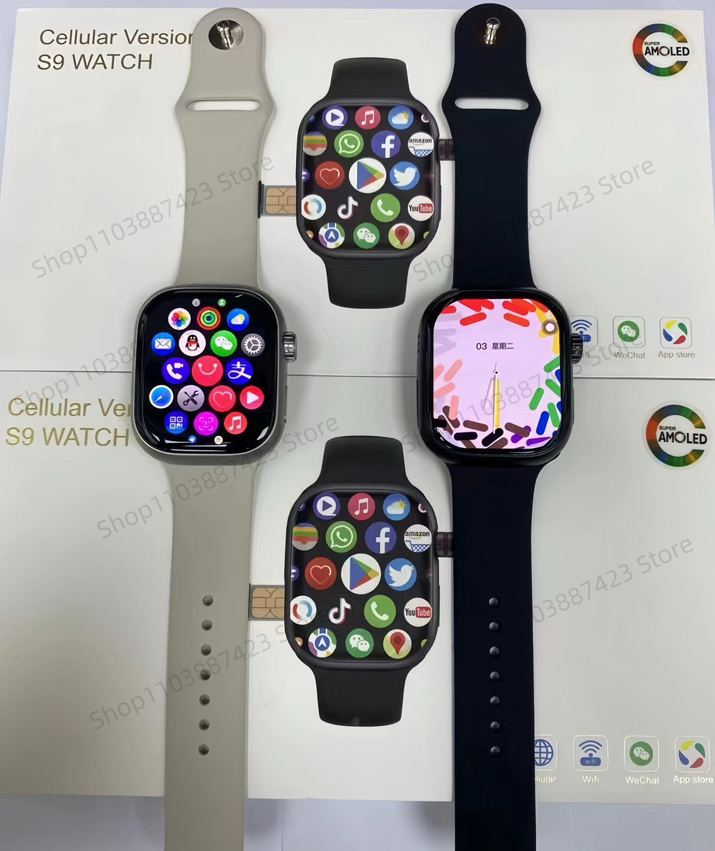 Montre connectée CD99 X 5G, écran AMOLED 2,29 pouces, connectivité 5G LTE, caméra rotative à 180°, GPS, Wi-Fi, emplacement pour carte SIM et suivi de santé.