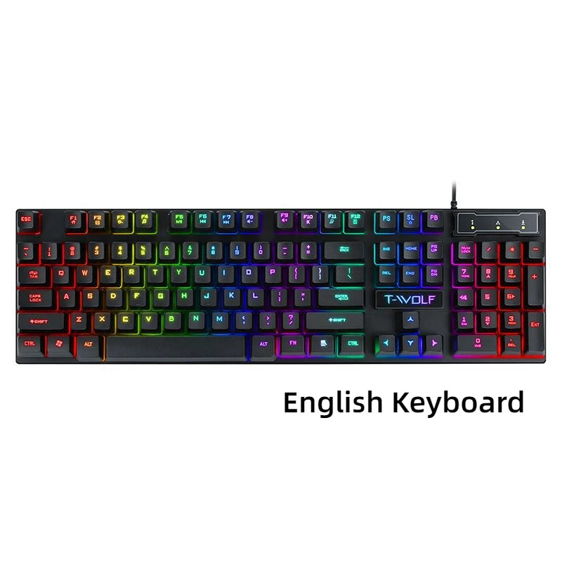 Clavier espagnol rétroéclairé pour PC de jeu, ordinateur, gamer, USB avec LED ñ, clavier filaire lumineux par câble, teclado español