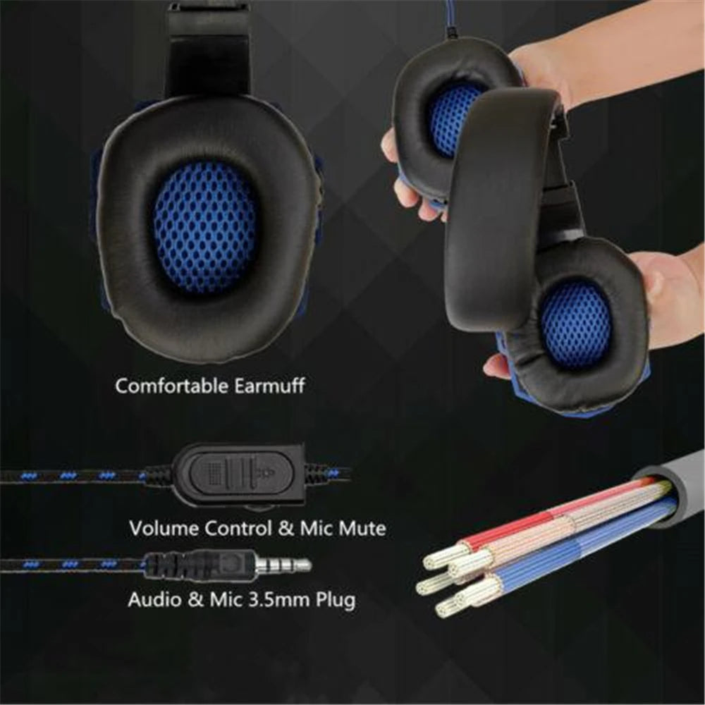 Casque de jeu filaire PS4/PS5/Xbox/Smartphone/PC, réglable à 120°, avec microphone antibruit