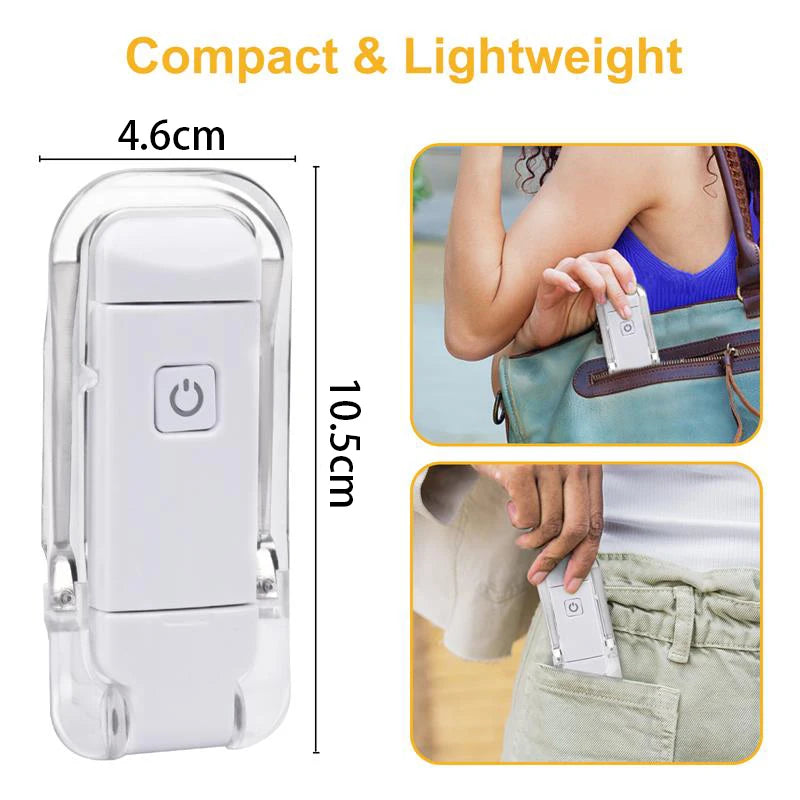 Mini lampe de lecture à pince LED, petite veilleuse rechargeable USB, luminosité réglable, protection des yeux, lampe de lecture portable intelligente