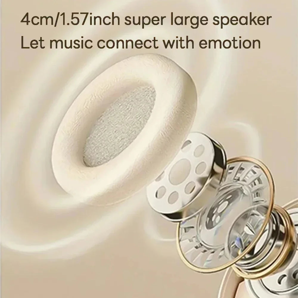 Casque audio Bluetooth 5.3 pour jeux vidéo, écouteurs sans fil double mode, pliables, avec réduction de bruit et compatible avec iPhone et Xiaomi.
