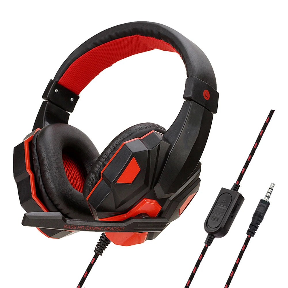 Casque de jeu filaire PS4/PS5/Xbox/Smartphone/PC, réglable à 120°, avec microphone antibruit