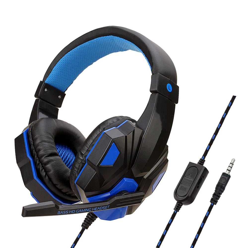 Casque de jeu filaire PS4/PS5/Xbox/Smartphone/PC, réglable à 120°, avec microphone antibruit