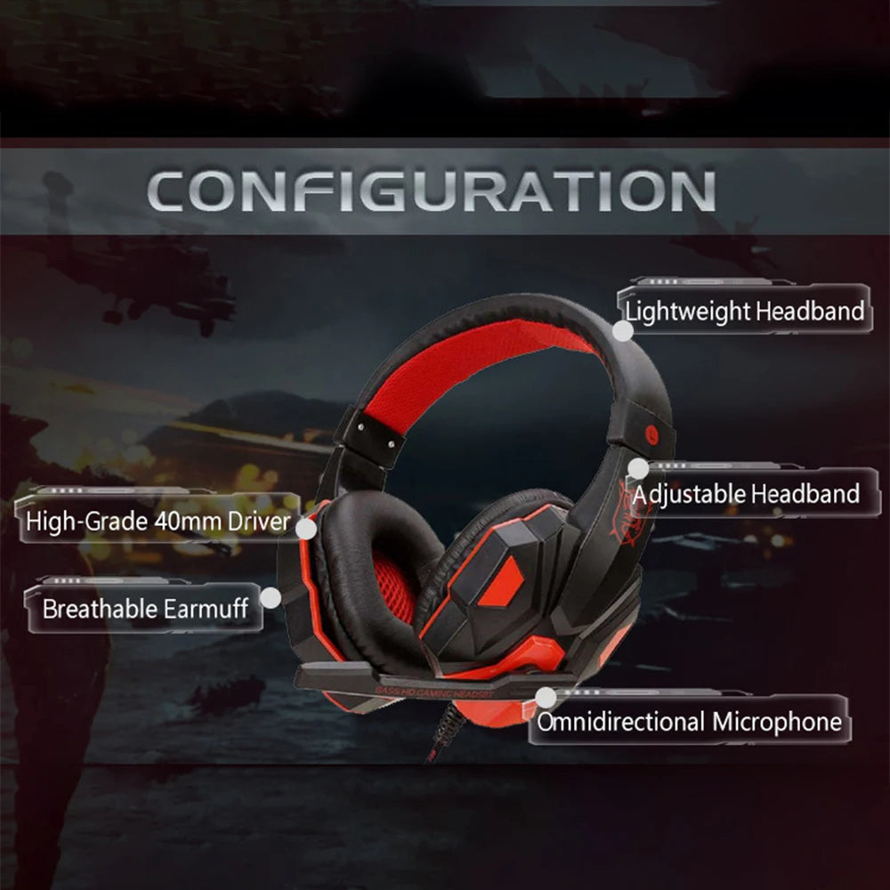 Casque de jeu filaire PS4/PS5/Xbox/Smartphone/PC, réglable à 120°, avec microphone antibruit