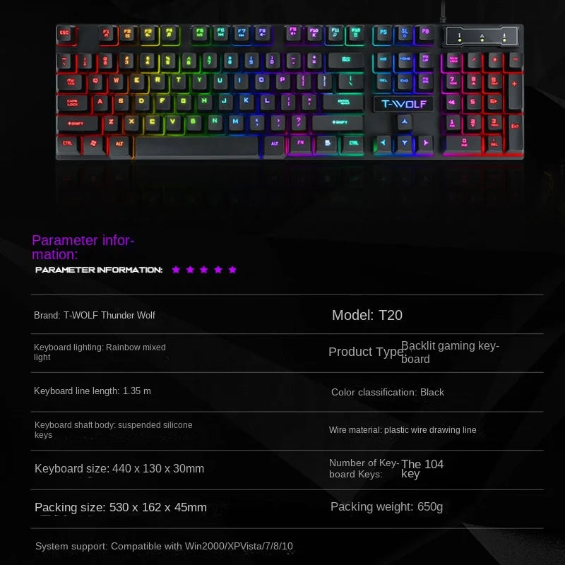 Clavier espagnol rétroéclairé pour PC de jeu, ordinateur, gamer, USB avec LED ñ, clavier filaire lumineux par câble, teclado español