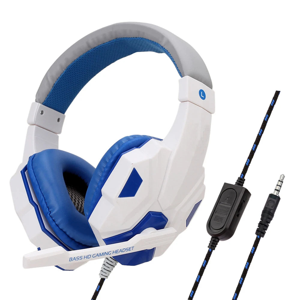 Casque de jeu filaire PS4/PS5/Xbox/Smartphone/PC, réglable à 120°, avec microphone antibruit