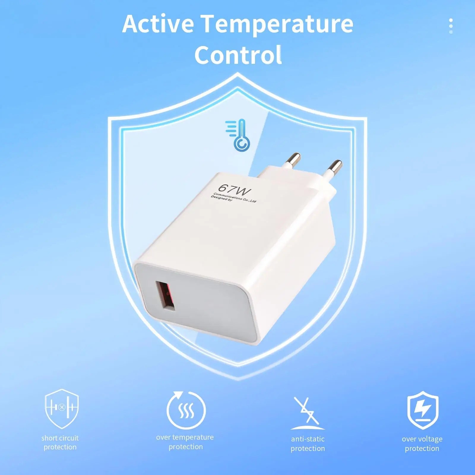 Chargeur de voyage rapide avec port USB pour Xiaomi 100-240V, adaptateur de charge USB, hub de charge polyvalent.