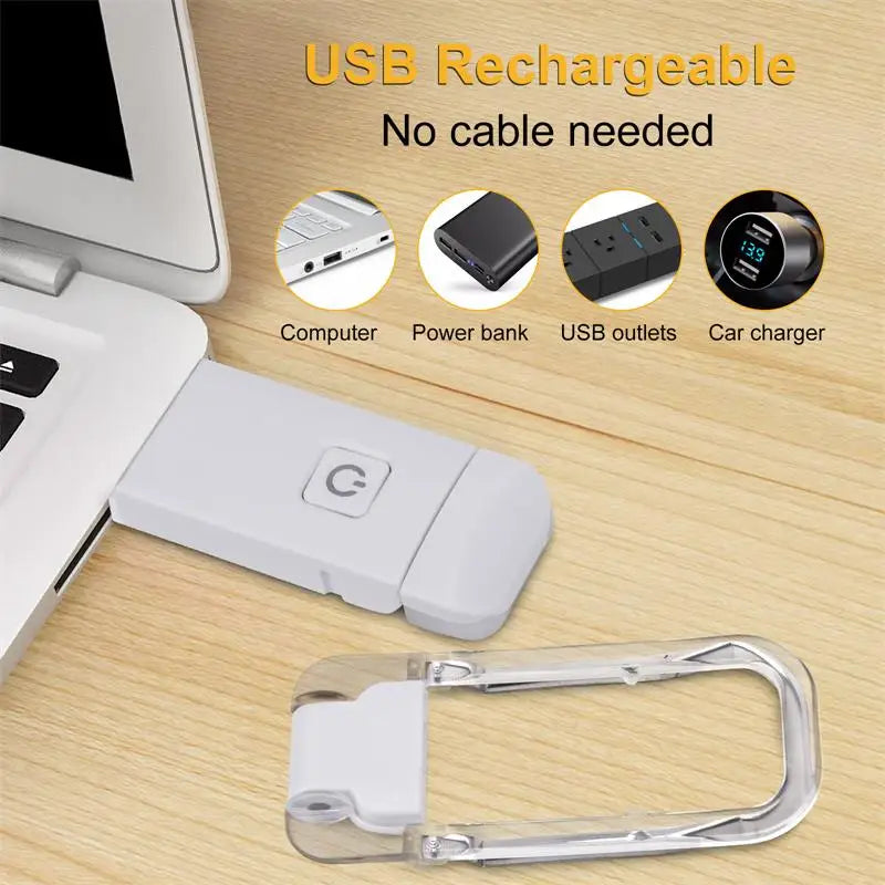 Mini lampe de lecture à pince LED, petite veilleuse rechargeable USB, luminosité réglable, protection des yeux, lampe de lecture portable intelligente