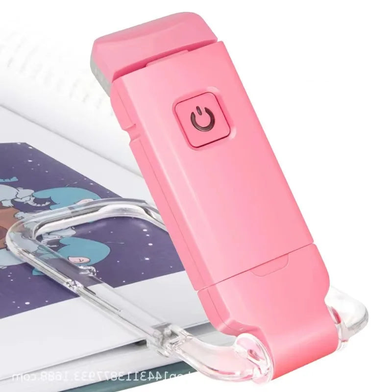 Mini lampe de lecture à pince LED, petite veilleuse rechargeable USB, luminosité réglable, protection des yeux, lampe de lecture portable intelligente