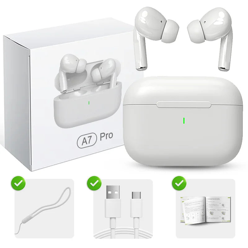 Écouteurs sans fil Bluetooth Air Pro 2025 TWS, oreillettes HiFi avec réduction de bruit, étanches, compatibles iPhone et Android