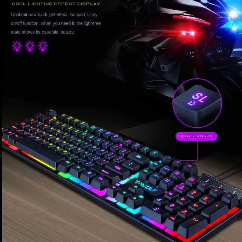 Clavier espagnol rétroéclairé pour PC de jeu, ordinateur, gamer, USB avec LED ñ, clavier filaire lumineux par câble, teclado español
